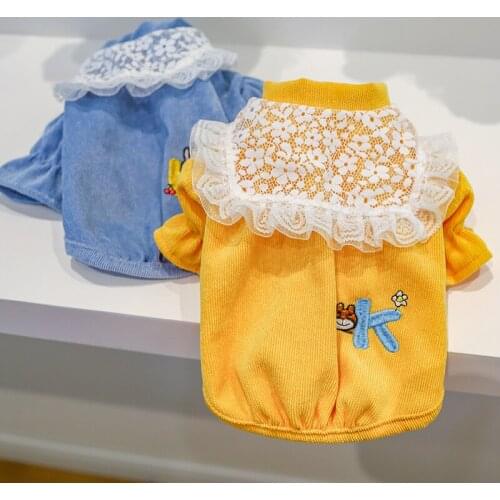 Bichon Pomeranite Mini Dog Princess Lace Corduroy Dog Clothing Couple Wear Comfort Sweaters Puppy Clothes Schnauzer costumes