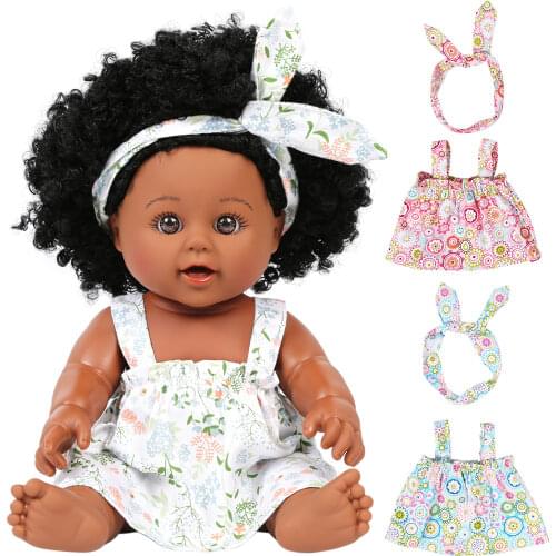 Reborn Baby Doll with 3 Set Clothes Headband Newborn bebe Doll Lifelike Realistic Toy for Kids Gift Simulation Vivid Girl Doll