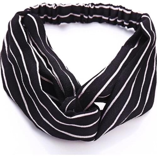 Fashion Plaid Top Knot Headband Turban Elastic Yoga Sport Dance Head Band Stretch Stripes HairWrap For Women Hair Accessorie