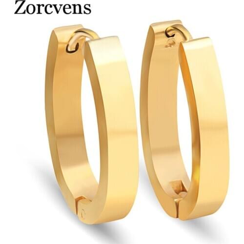 Modyle 2020 New Big Round Female Earring Rose Gold/Gold/Silver Color High Polished Stainless Steel Stud Earring for Woman