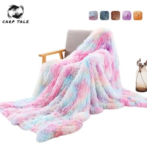 Sofa Throw Blanket Shaggy Coral Fleece Blanket Super Soft Long Plush Bed Cover Fluffy Faux Fur Bedspread Blankets for Beds Gift