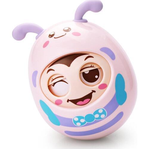 New Baby Rattles Mobile Doll Bell Blink Eyes Tumbler Roly-poly Silicon Teether Toy Fun For Newborns Gift Baby 0-12 Months Toys