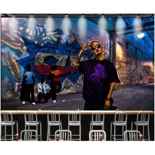 Custom photo mural 3d wallpaper Bar KTV modern graffiti brick wall home decor living room wallpapers for walls 3 d