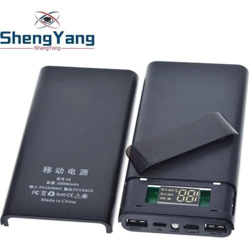 Portable 5V 6x18650 Power Bank Battery Box Shell Case DIY Type-C Micro USB Fast Charging Mobile Phone Charger Box Case