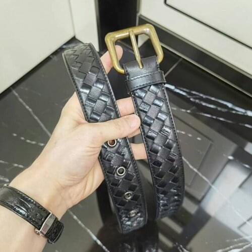 New High Quality Luxury Design Genuine Leather Belts For Men Cow Skin Strap Male Buckle Casual Vintage Jeans Braided Waistban