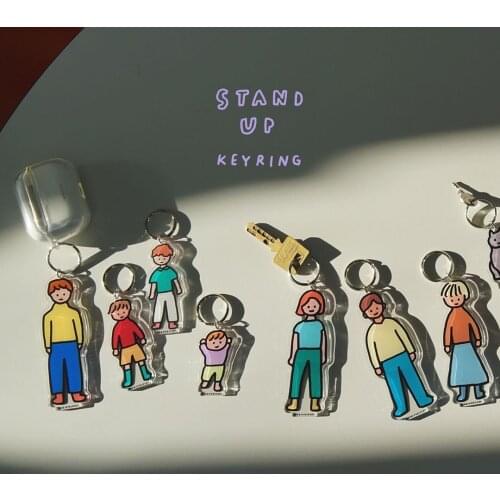 Family Keychain Lovely Cartoon Backpack Handbag Car Key Household Accessories Pendant Keyring Fine Gift Multi-Function Hot Sale