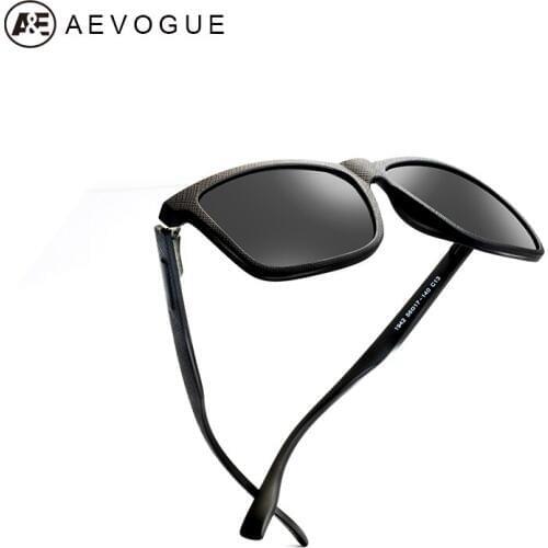 AEVOGUE Polarized Sunglasses Leather Frame Luxury TR90 Square Vintage Sun Glasses For Men/Women Driving gafas UV400 AE0628