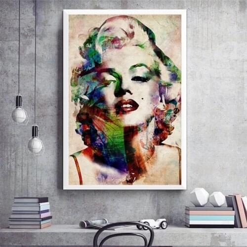 Modern Movie Star Marilyn Monroe Oil Painting on Canvas Posters and Prints Cuadros Wall Art Pictures For Living Room