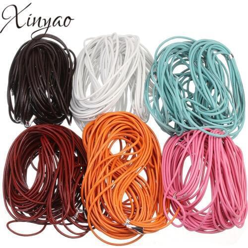 XINYAO 10meters/lot 3mm Dia Necklace Leather Cord String Genuine Leather Rope DIY Bracelet Jewelry Making Accessories F593