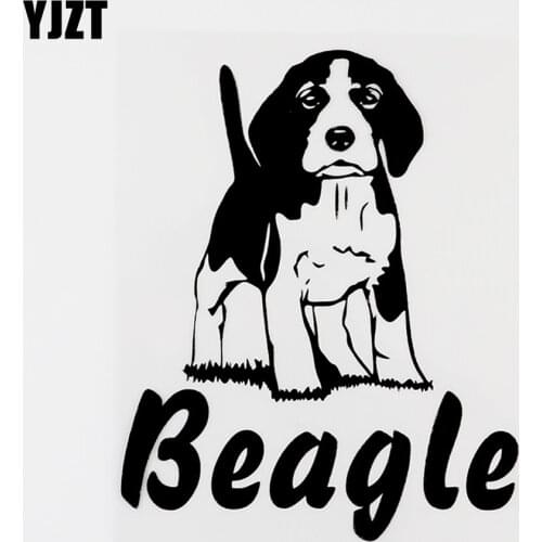 YJZT 11.5CM×13.9CM Funny Animal Dog Beagle Vinyl Car Sticker Decal Black/Silver 8C-0322