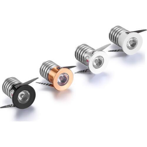 10X Super small pollex LED Downlight Ressessed in LED Spot light 1W 3W 220V For indoor Store counter Home kitchen Lighting