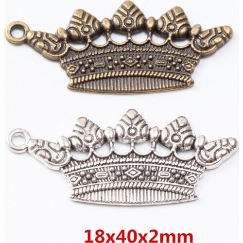 20 pieces of retro metal zinc alloy Crown pendant for DIY handmade jewelry necklace making 7337B