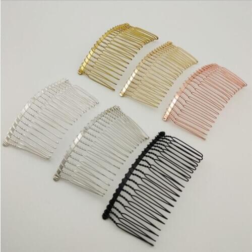 20 teeth iron hair Bridal Veils comb 7.8 * 3.8cm wire inserted comb manual DIY wedding Veil iron twist metal comb