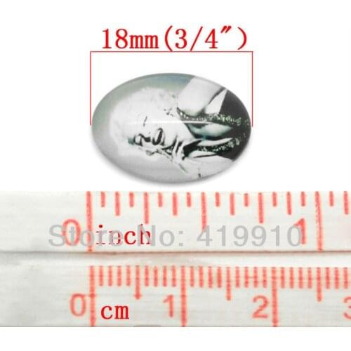 30pcs Sexy Marilyn Monroe Portrait Oval Glass Dome Cabochon Flat Back 18x13mm for Tray Pendant Cover M0642