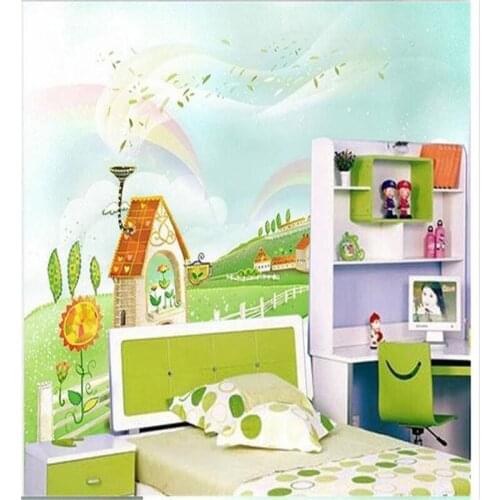 Beibehang Customzed 3d kids wallpaper Cartoon Castle childrens bed background murals beauty wall home papel de parede