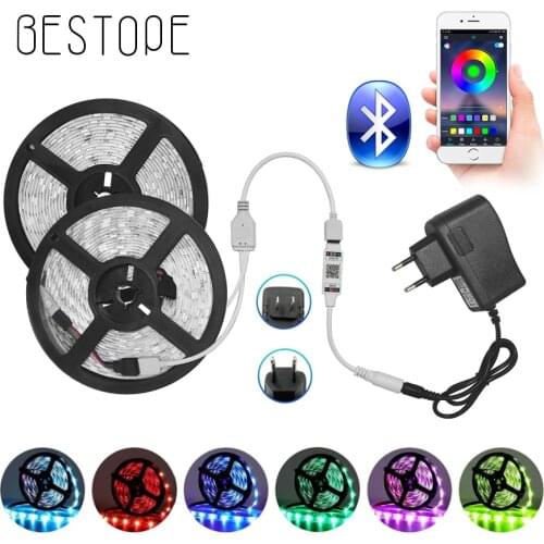 5050 30Leds Bluetooth LED Strip RGB Led Light Tape 5m 10m DC12V Waterproof LED Light diode Ribbon Flexible with Bluetooth remote