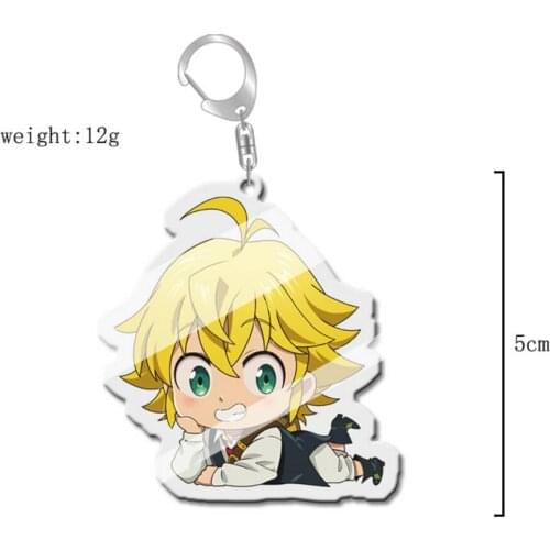 8style 5pcs Fashion Charms The Seven Deadly Sins Meliodas Elizabeth Liones Diane Figure pendant Key Ring Key Chain Gift