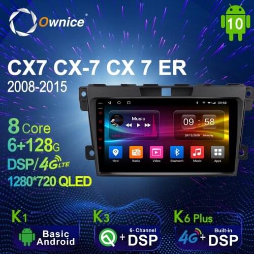 Android 10.0 6G+128G Car Radio Stereo for Mazda CX7 CX-7 CX 7 ER 2008 - 2015 Auto Audio GPS 4G LTE System head unit 1280*720