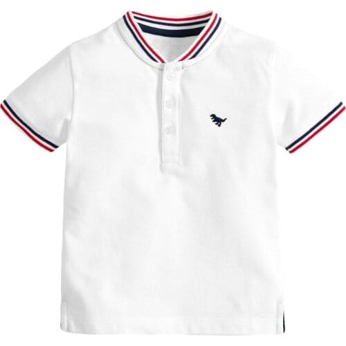 Bambino 2021 White Polo T shirt Boys Cartoon Summer Children Tops 2-7Years Little Kids Clothing Baby Costume Pure Cotton Shirt