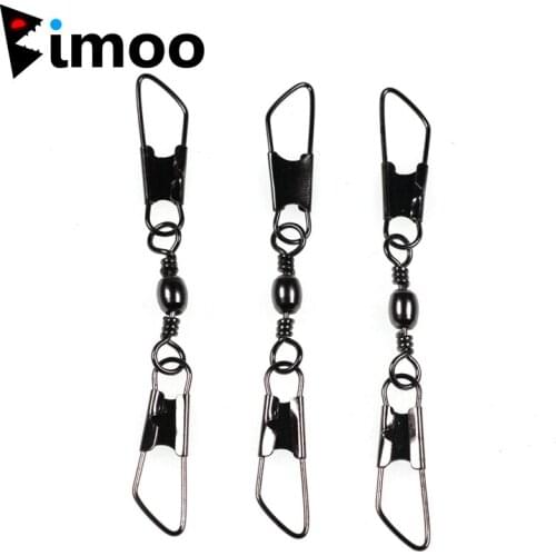 Bimoo Wholesale 300pcs Barrel Swivels Double Safety A Shape Snaps Quick Change Pin Fishing Lure Hook Connector Fishing Accessory