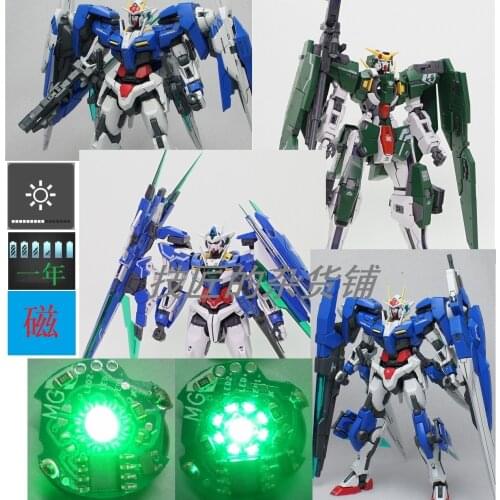 EXIA Dynames Gundam 00r 00Q Solar furnace Magnetic control light group rotation LED Action figure Assemble Model Toys
