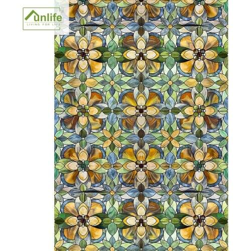 Funlife® Orchids Decorative Window Stickers Static Cling Self-Adhesive Glass Membrane Waterproof Privacy Window Door Stickers