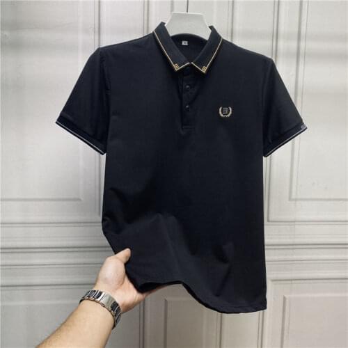 2021 summer new luxury high-end lapel short sleeve T-shirt mens business half sleeve polo shirt