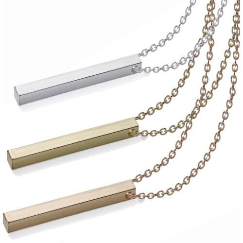 Personality Cusomize Name Necklace For Women Men Stainless Steel Cuboid Pendant Necklace Chains Adjustable NecklacePunk Hip Hop