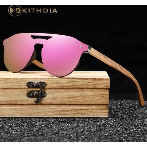 Kithdia Womens Glasses Natural Zebra Wooden Sunglasses Men Polarized Fashion Sun Glasses Original Bamboo Oculos de sol