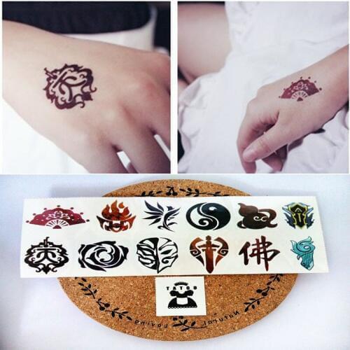 Swordman 3 Cosplay Anime Cartoon Logo Props Waterproof Animation Cartoon Logo Temporary Tattoo Stickers XR102
