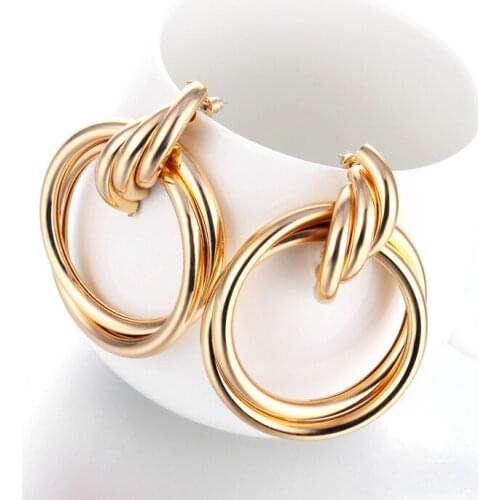 Alloy Circular Earrings Round Multilayer Wrapped Around The Earrings Womens Jewelry Commemorative Birthday Gift
