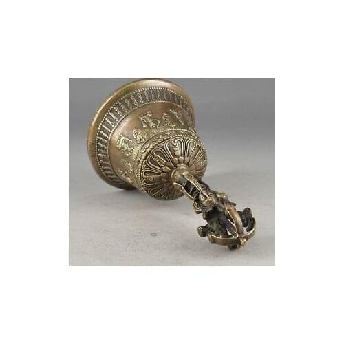 BRASS HANDWORK HAMMERED EXORCISM STATUE SUPERB BELL DECORATION bronze craft Copper sculpture home decoration