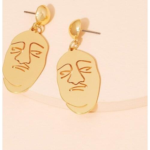 10 pair /lot jewelry fashion retro human body contour alloy texture abstract face earrings