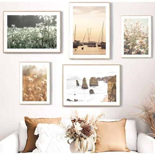 Sea Boat Reef Dandelion Flower Quotes Wall Art Canvas Painting Nordic Posters And Prints Wall Pictures For Living Room Decor