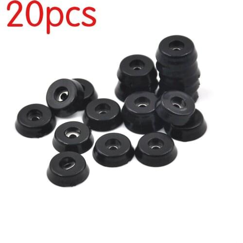20pcs Anti slip furniture legs Feet Black Speaker Cabinet bed Table Box Conical rubber shock pad floor protector Furniture Parts