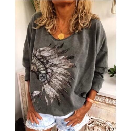 2020 New Printed Feiling Long Sleeve Round Collar Shirt