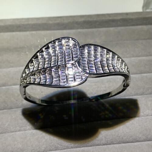 Brand New Snake Bracelet Vintage Fashion Jewelry White Gold Fill Full Princess 5A CZ Party Women Wedding Bridal Bangle Gift