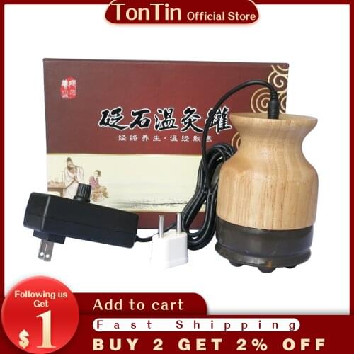 Wholesale & Retail 220V & 110V electric moxa-moxibustion warm instrument 5A bian stone+oak massager