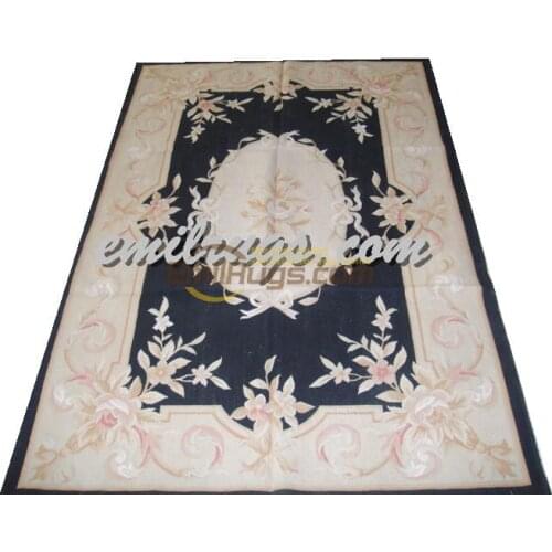 Handmade Livingroom Carpet Square Rug Aubusson Carpet Natural Sheep Wool