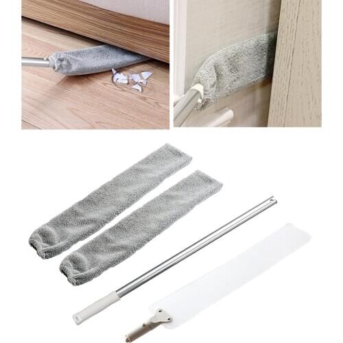 Bedside Dust Brush Home Furniture Crevice Dust Fur Hair Cleaning w/ Loong Handle Under Appliance Microfiber Duster