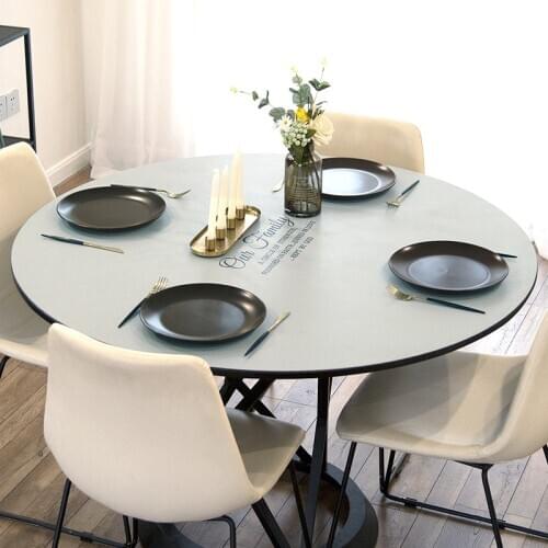 Nordic Round tasteless Leather PVC tablecloth waterproof Heat resistant oil-proof coffee tablecloth mat party table decoration