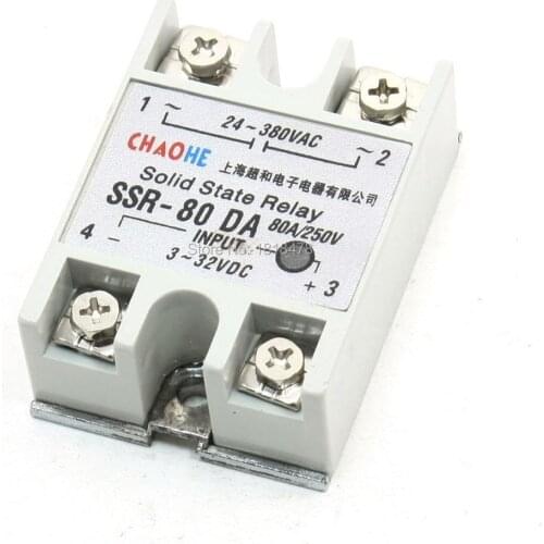 SSR-80DA Temperature Control AC 24V-380V Output Solid State Relay 80A SSR-80DA