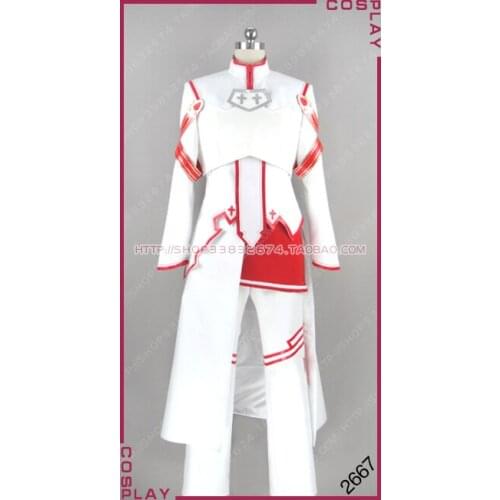 Sword Art Online SAO Yuki Yuuki Asuna Male ver. White Uniform Cosplay Costume S002