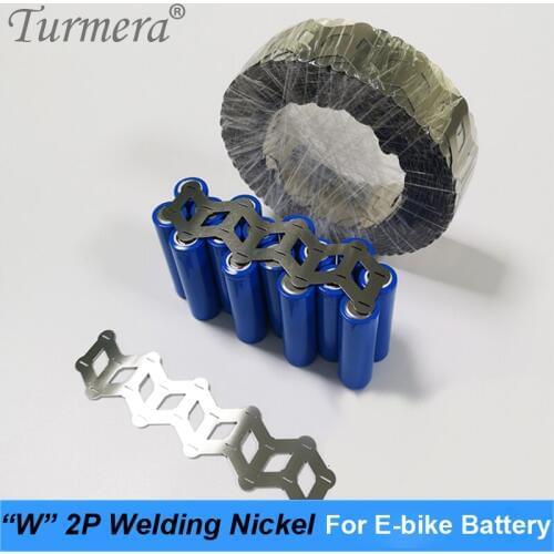 Turmera 10Meter 2P Pure Nickel Strip Welding Nickel Shape W with 0.15mm Thickness 18.5mm Width for 36V 48V 60V E-bike Battery J8