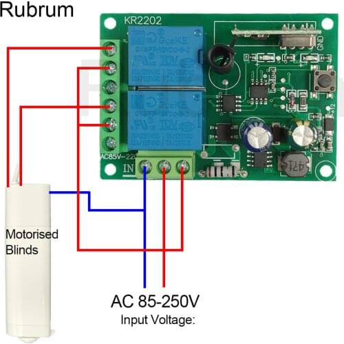 Rubrum 433Mhz AC 110V 220V 2CH Universal Wireless Remote Control Switch RF Relay Receiver Learning Button Light Smart Module