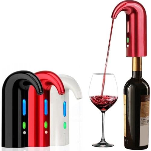 USB Rechargeable Electric Wine Pourer Wine Aerator Portable Pourer Wine Decanter Dispenser Pump One-Touch Automatic Decanter