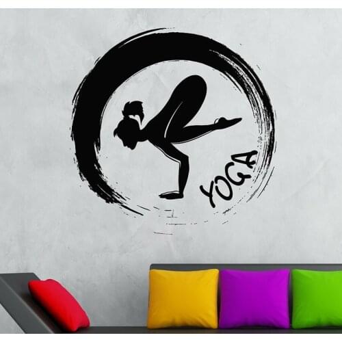 Yoga Pose Wall Decal Sport Fitness Door Window Vinyl Stickers Meditation Room Yoga Studio Interior Decor Girl Art Wallpaper E563