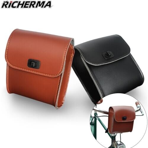 Vintage Motorcycle Bag Waterproof Adjustable Bike Bag Black Leather Saddle Bag For Motorbike Cases Suitcase Backpack Biker