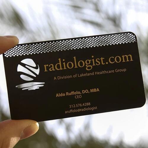 Stainless steel die-cutting black metal business card
