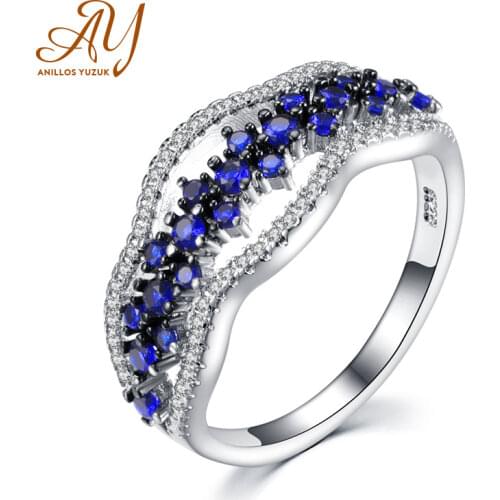 Anillos Yuzuk Silver 925 Jewelry Ring Blue Sapphire Zircon Natural Gemstone Sterling Silver Rings Jewelry Woman Engagement Gift